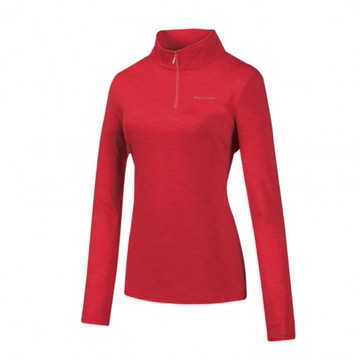 【【蘋果戶外】】山林 32P12 37 紅色 女款 遠紅雲彩保暖衣 半門襟 長袖排汗衣 秋冬保暖登山 Mountneer