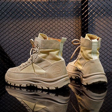 【新品上市】戶外鞋 登山鞋 馬丁靴 男士高幫帆布工裝鞋 休閑百搭中幫男鞋