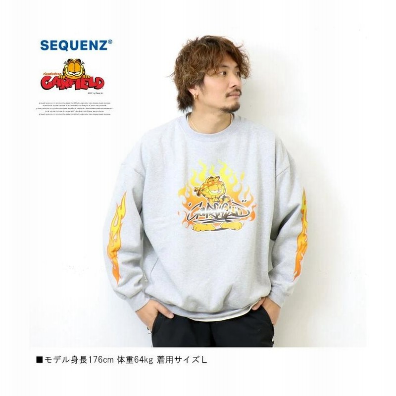 SEQUENZ ガーフィールド ファイヤーパターン スウェットシャツ