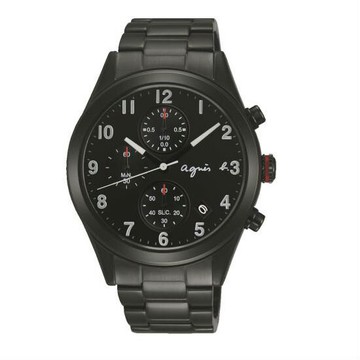 agnes b VD57-KT20SD(BM3011X1)情人限量巴黎時尚計時腕錶/黑面40mm｜樂天領券現折★全館特惠中★指定刷卡回饋10%