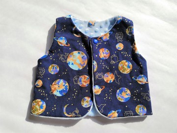 兒童短版背心 單扣 星座迷幻星球