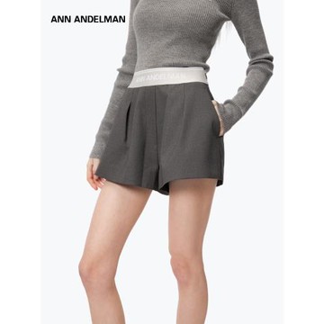 【明星同款】ANN ANDELMAN官方直營黑色織帶短西褲logo腰頭短褲
