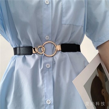 彈力腰帶女 時尚百搭 韓國ins風 配連衣裙子大衣鬆緊帶 腰封束腰裝飾