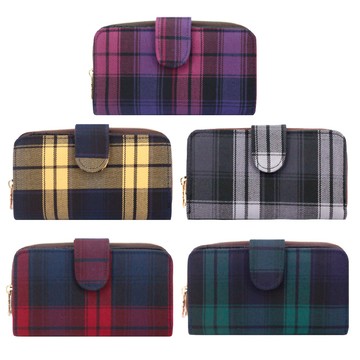 【uma hana】經典格紋扣式多層卡片防水的中夾(皮夾/防水皮夾/夾類/防水包)