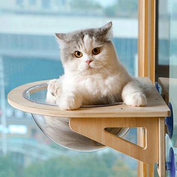 大吸盤免打孔太空艙貓窩(掛床/貓吊床/貓窩/寵物窩/貓床/)