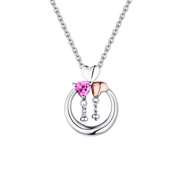 心 聚 14K金白鋼 項鍊