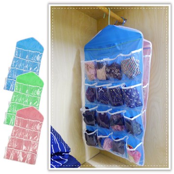 衣物收納袋 透明懸掛式 門後收納 掛袋 襪子 衣櫥 衣架 發票 帳單 置物袋 分類 內衣 內褲 BABY 玩具 遙控器 皮帶 贈品禮品
