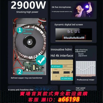 【台灣公司 可開發票】戴耳新款專業大功率藍牙功放機家用卡拉OK舞臺高清4KTV防嘯叫功放