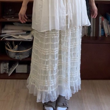 日系仙氣！雙層碎花重工半裙