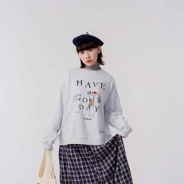 Tombonia 文字造型落肩寬版上衣 兩色售1/2