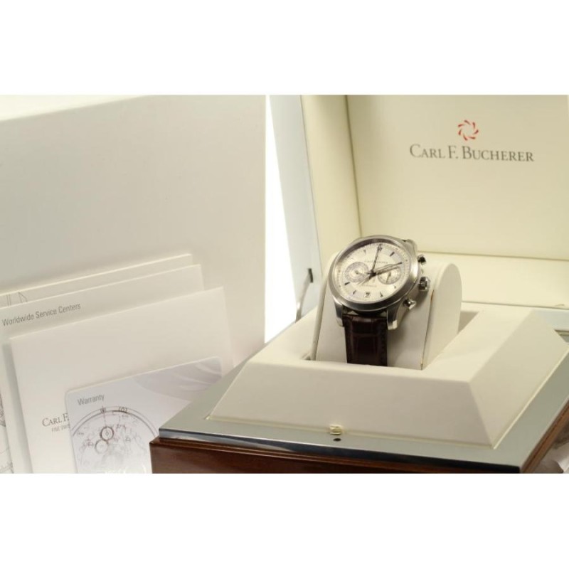 ☆美品【CARL F.BUCHERER】カール F.ブヘラ マネロ セントラルクロノ 00.10910.08.13.01 自動巻き メンズ |  LINEブランドカタログ