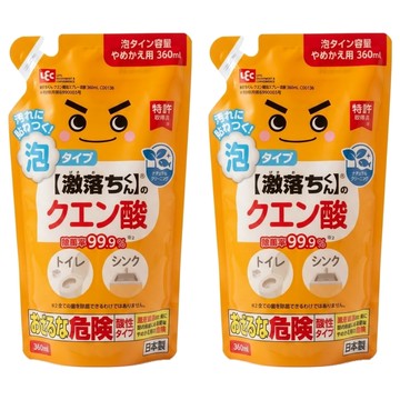 LEC 激落君 檸檬酸電解水泡沫噴霧清潔劑 補充包  360ml  2包