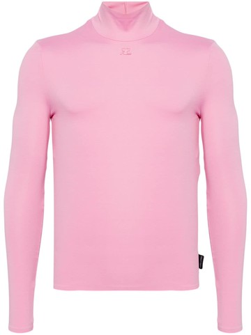 Courrèges - logo-appliqué top - men - Elastane/Polyamide - M - Pink