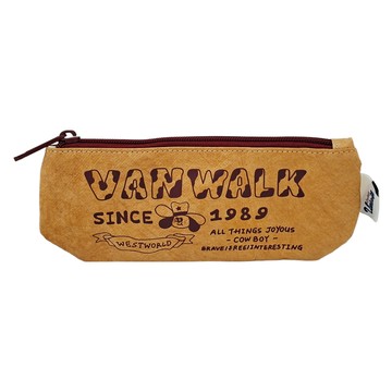 Vanwalk 美式復古仿舊鉛筆袋 K406  焦糖棕  1個