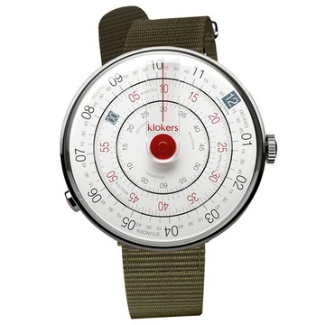 klokers｜KLOK-01-D3 紅色錶頭-單圈尼龍錶帶_錶徑44mm