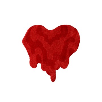 日本製 手工簇絨地墊 融化的心