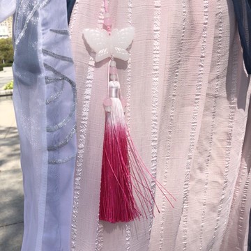 阿富汗白玉蝴蝶古風掛件漸變穗扇子吊墜笛子漢服流蘇配飾腰佩宮絳