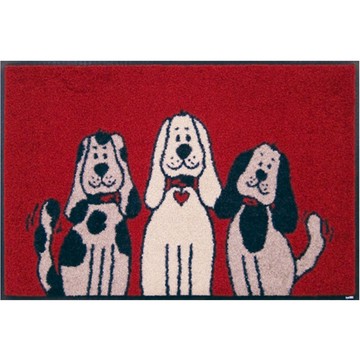 100% kleentex居家設計可機洗持久耐髒地墊-Three dogs-50X75cm