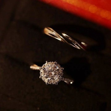 臺灣出貨50分鑽戒高品質結婚仿真鑽戒一對婚禮現場用情侶儀式交換活口婚戒