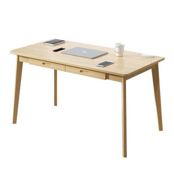 HappyLife 北歐風實木腳電腦桌 雙抽 120x55cm YV9922
