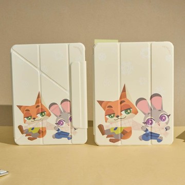 Disney動物方城市-冬季雪花強悍磁吸iPad三折/Y折保護殼