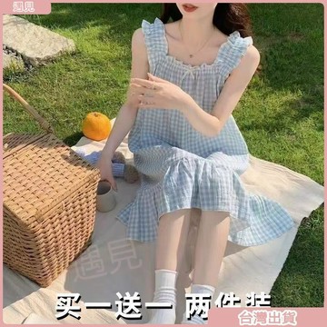 限時特價💕吊帶派大星睡裙女夏天嬰兒棉感加肥加大碼寬鬆長款200斤可穿睡裙