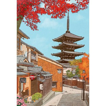 【拼圖貓】P2 - 林宗範系列-秋日舞楓 台灣製 300片 夜光拼圖 KS3-012