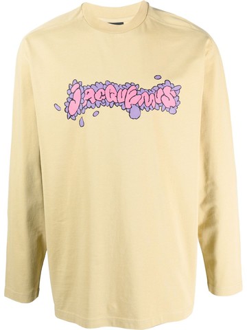 Jacquemus - daisy-print long-sleeve T-shirt - men - Cotton - M - Green