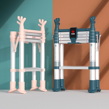 伸縮梯 家用梯子折疊人字梯室內多功能五步梯加厚鋁合金伸縮梯升降小樓梯『XY19394』