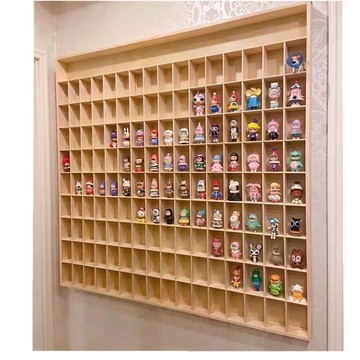 泡泡瑪特收納櫃popmart木制多格收納盒手辦茉莉盲盒展示架壁掛 免運 可開票OP
