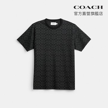 【COACH】經典SIGNATURE棉質T恤-木炭灰色(CCC01)｜官方直營