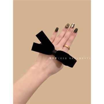 復古高級絲絨蝴蝶結大腸發圈女2026新款秋冬簡約氣質扎頭發繩皮筋