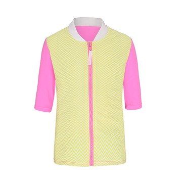 澳洲鴨嘴獸兒童泳衣 女童防曬5分袖夾克 香鳳梨系列