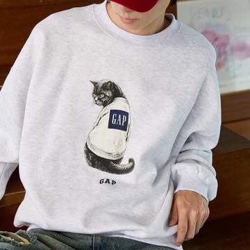 PUBLUX × GAP 貓咪圖案 印花 抓絨衛衣 大學T 111593979