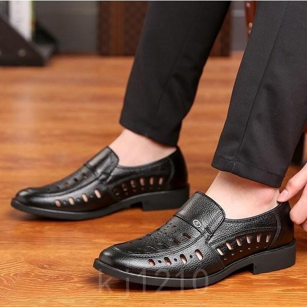 メッシュシューズビジネスシューズ通気メンズ革靴ビジネス