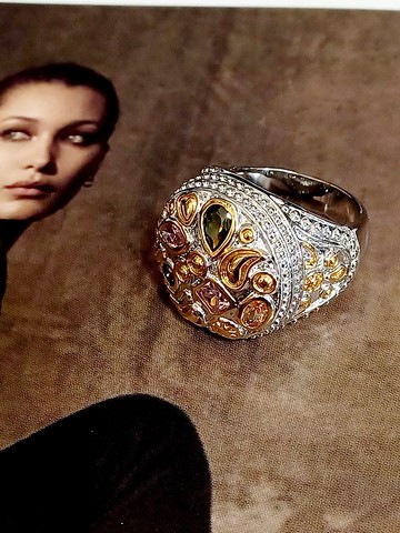 vintage jewelry 華麗阿拉伯風萊茵戒指