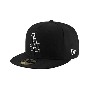 NEW ERA 59FIFTY 5950 BLACK OUTLINE 洛杉磯 道奇 黑/白 封帽 棒球帽 韓國代購