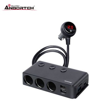 智能電壓監控PD＋QC3.0 7孔車充(3孔＋4USB) ABT-E080