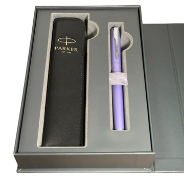 PARKER 威雅XL銀河紫鋼筆 真皮筆套禮盒