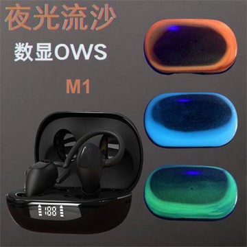 2025年新款私模流沙藍牙耳機超長續航掛耳式不入耳適合商務運動