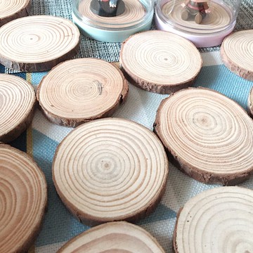 原木片DIY繪畫薄木頭61兒童幼兒園手工課墻壁鄉村風裝飾年輪環松