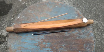 台灣黃檜木棍形風化紋香插(置物台)