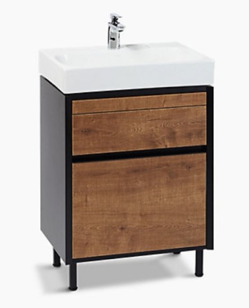 【麗室衛浴】 美國KOHLER活動促銷 60CM一體面盆 K-96120T-1-0+多功能浴櫃K-96103T-H14