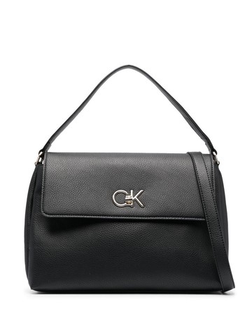 Calvin Klein - logo-plaque tote bag - women - Polyester/Polyurethane - One Size - Black