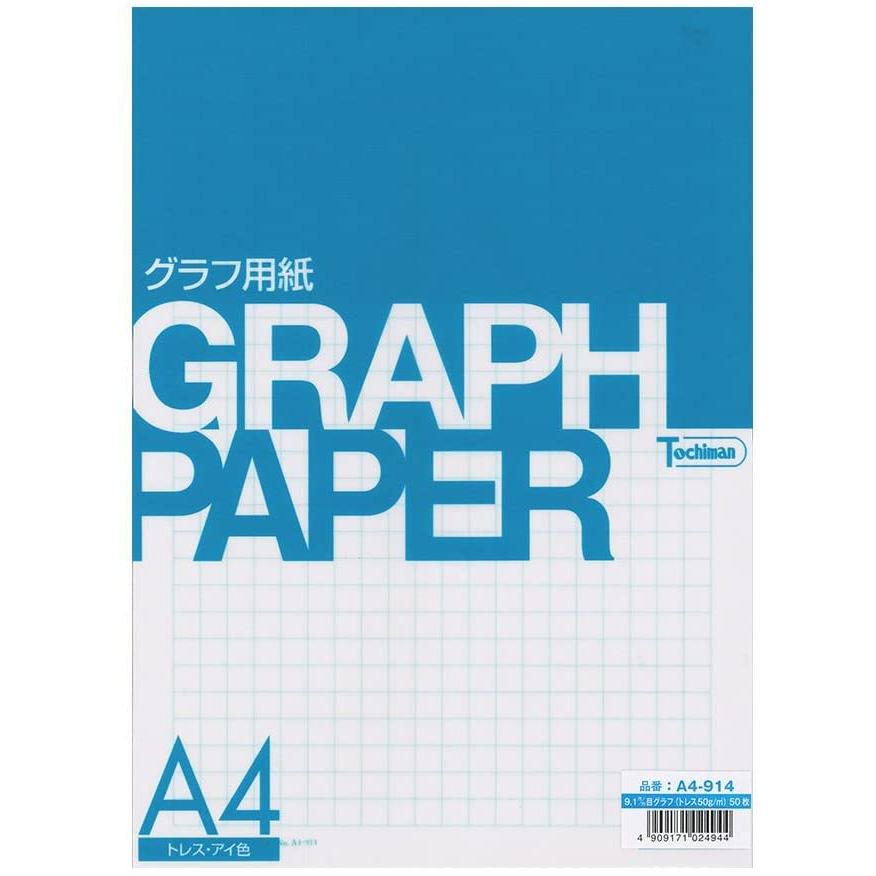 SAKAEテクニカルペーパー グラフ用紙 A4 9.1mm 方眼 トレーシングペーパー アイ色 A4-914