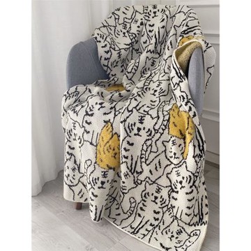 可愛ins小毛毯披肩辦公室午睡毯子針織蓋毯沙發毯居家毛絨毛巾被