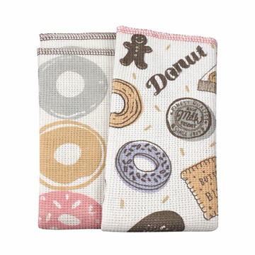 日本 Afternoon Tea 抗 菌抹布/洗碗巾 - 薑餅人甜甜圈 2入 (JN9649)