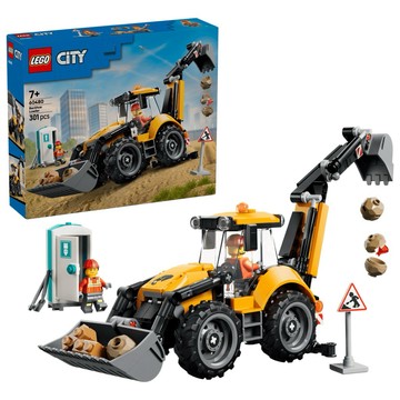 【台中翔智積木】LEGO 樂高 城市 60480 黃色反鏟裝載機