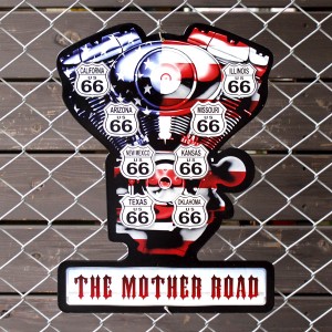 スティールサイン「The Mother Road」VT-001 メタルサイン 看板 アメリカ雑貨 アメリカン雑貨