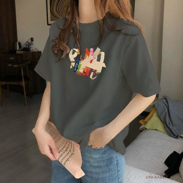 大碼女裝純棉短袖黑色短袖女t恤女夏季上衣美式短袖寬鬆遮肚短袖半袖上衣正肩上衣設計感短袖
